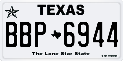 TX license plate BBP6944