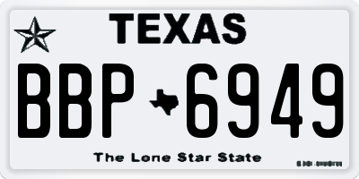 TX license plate BBP6949