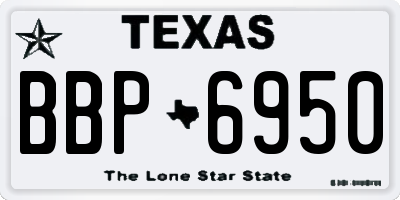 TX license plate BBP6950