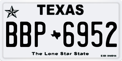 TX license plate BBP6952