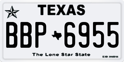 TX license plate BBP6955