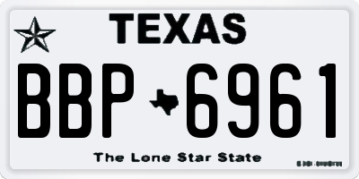 TX license plate BBP6961