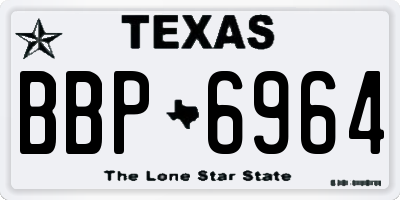 TX license plate BBP6964