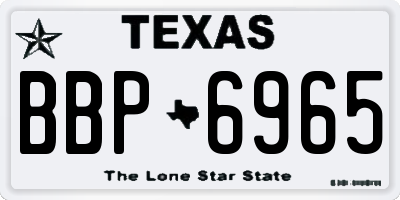 TX license plate BBP6965