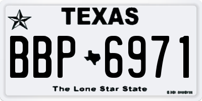 TX license plate BBP6971