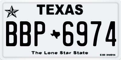 TX license plate BBP6974