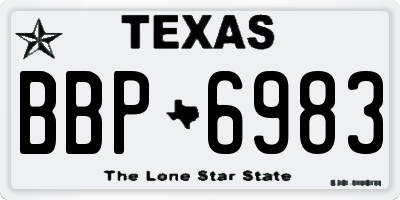 TX license plate BBP6983