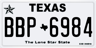 TX license plate BBP6984