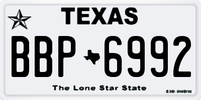 TX license plate BBP6992