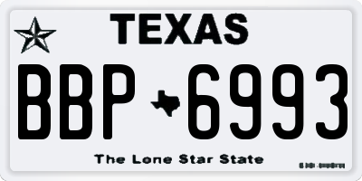 TX license plate BBP6993