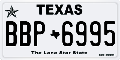 TX license plate BBP6995