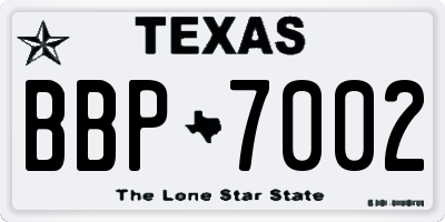TX license plate BBP7002