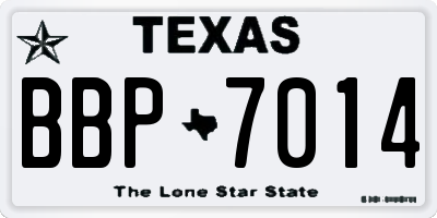 TX license plate BBP7014