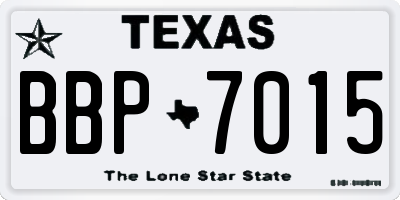 TX license plate BBP7015