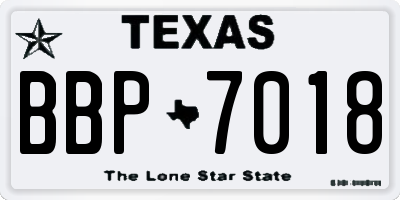 TX license plate BBP7018