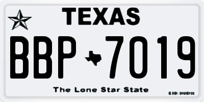 TX license plate BBP7019