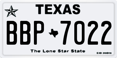 TX license plate BBP7022