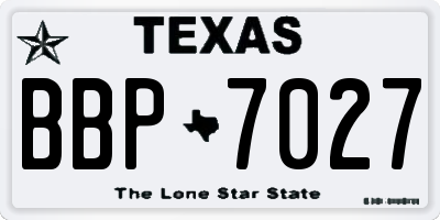 TX license plate BBP7027