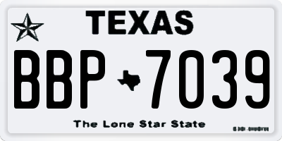 TX license plate BBP7039