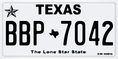 TX license plate BBP7042