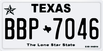 TX license plate BBP7046