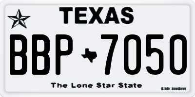 TX license plate BBP7050