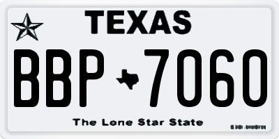 TX license plate BBP7060