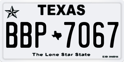 TX license plate BBP7067