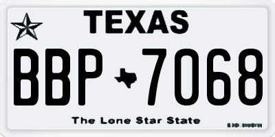 TX license plate BBP7068