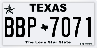 TX license plate BBP7071