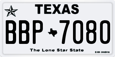 TX license plate BBP7080