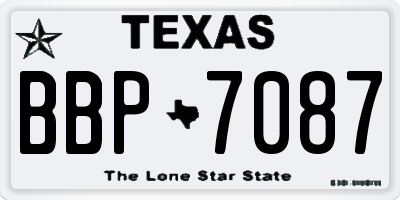 TX license plate BBP7087