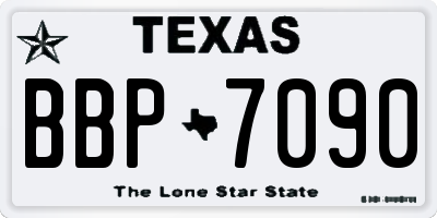 TX license plate BBP7090