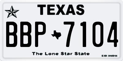 TX license plate BBP7104
