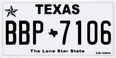 TX license plate BBP7106