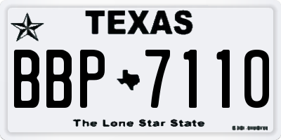 TX license plate BBP7110