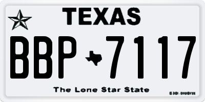 TX license plate BBP7117