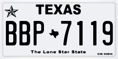 TX license plate BBP7119
