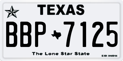 TX license plate BBP7125