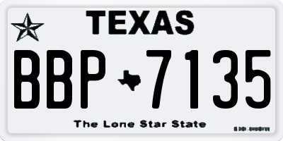 TX license plate BBP7135