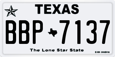 TX license plate BBP7137
