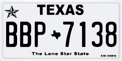 TX license plate BBP7138