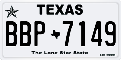 TX license plate BBP7149