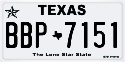 TX license plate BBP7151
