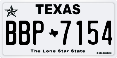 TX license plate BBP7154