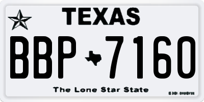 TX license plate BBP7160