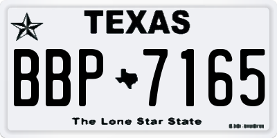 TX license plate BBP7165