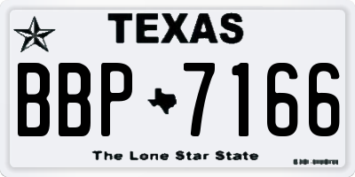 TX license plate BBP7166
