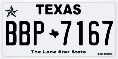 TX license plate BBP7167