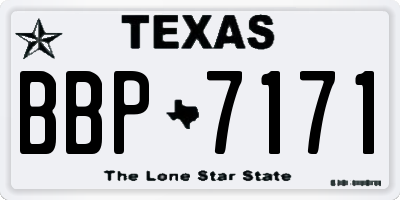 TX license plate BBP7171